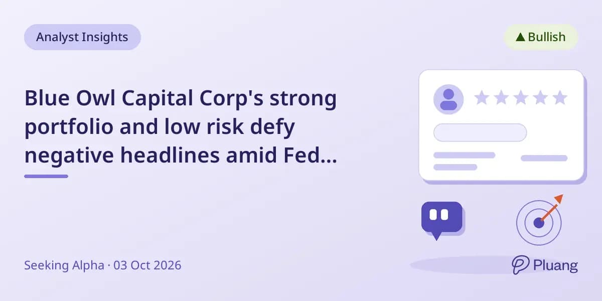 Blue Owl Capital Corp's Strong Portfolio Defies Negative Headlines